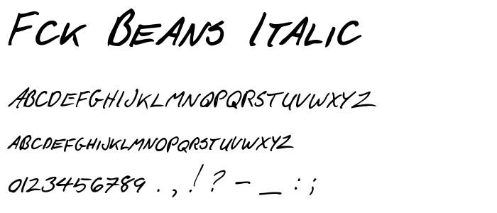Fck Beans Italic font